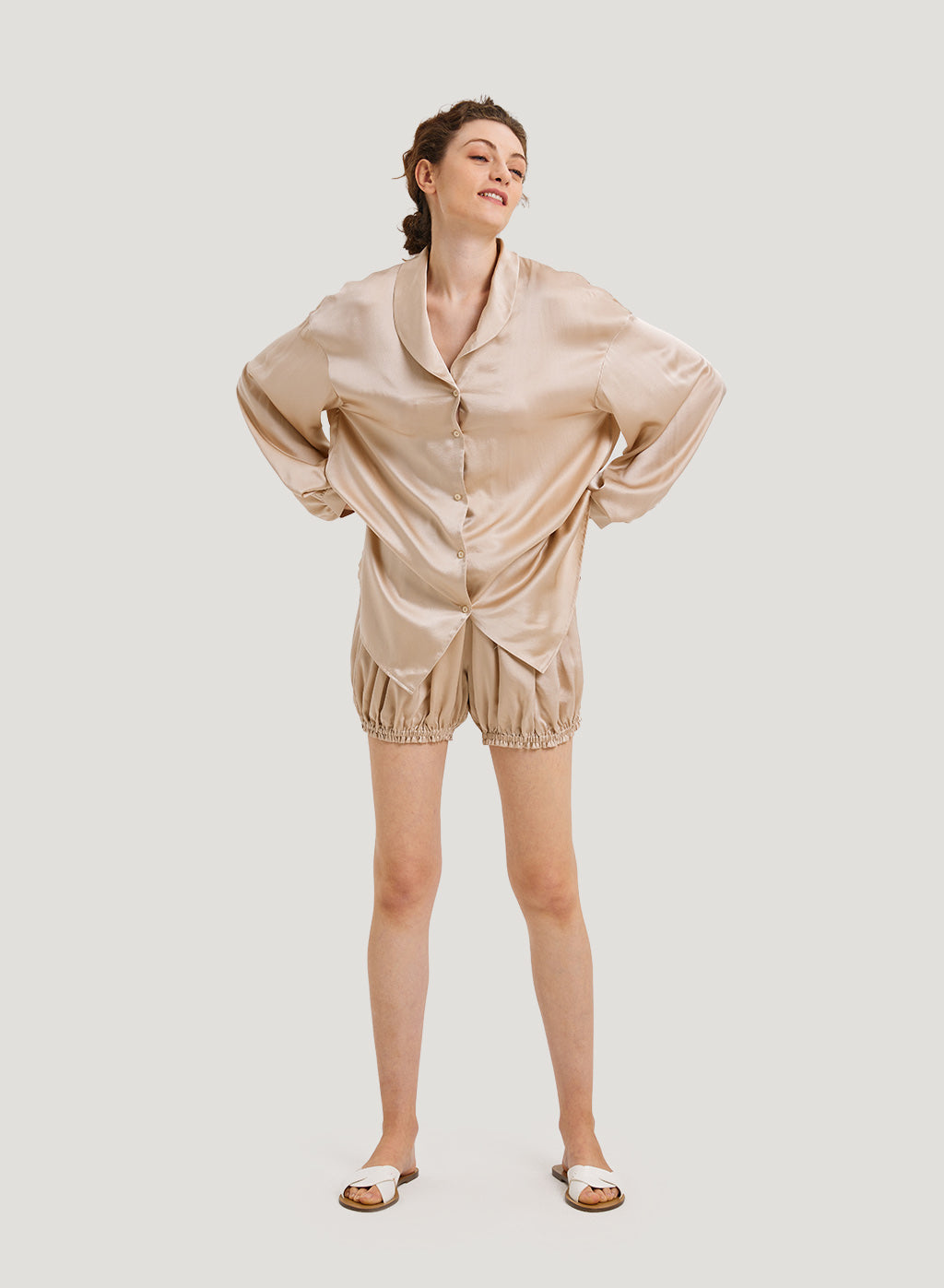 Relaxed Silk Pajama Top