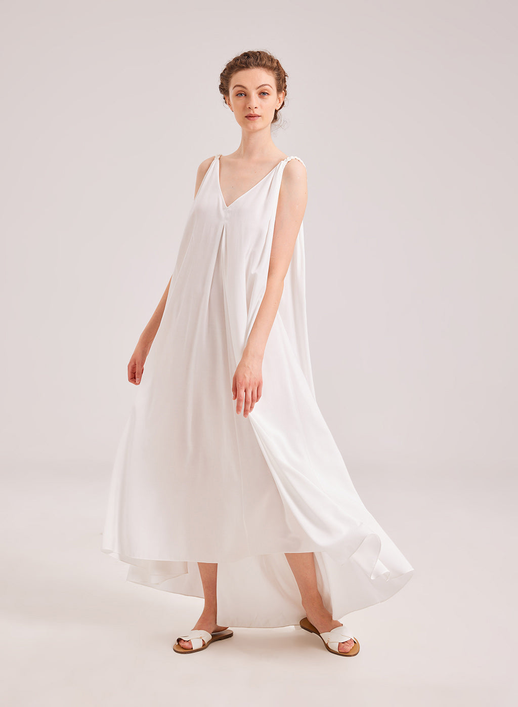 NAP Greek Open Back Silky Maxi Dress