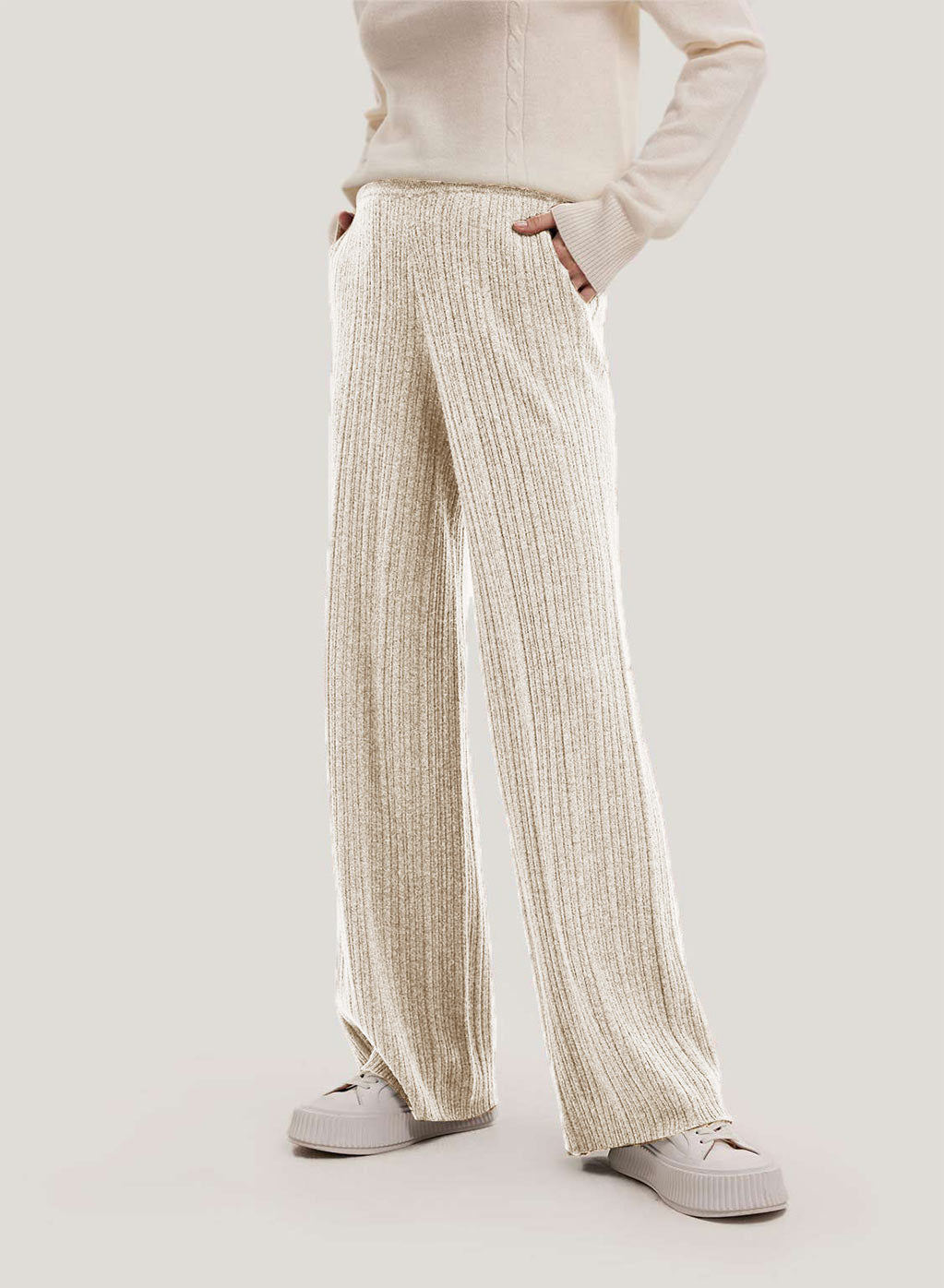 Ribbed Yak Wool Trousers