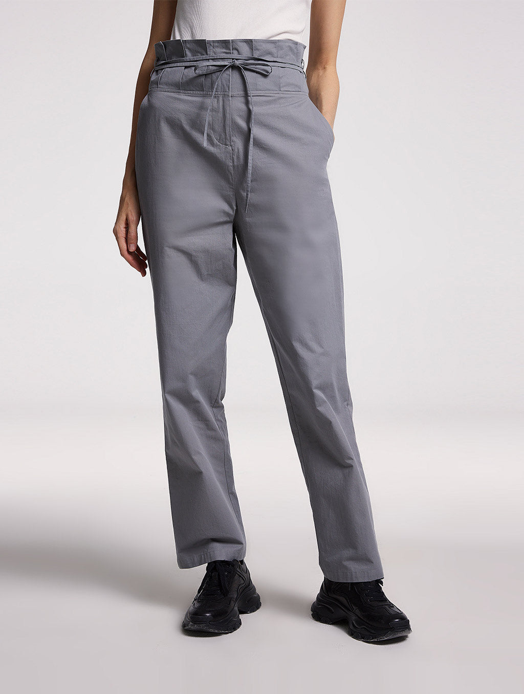 Ruffle Waist Drawstring Pants