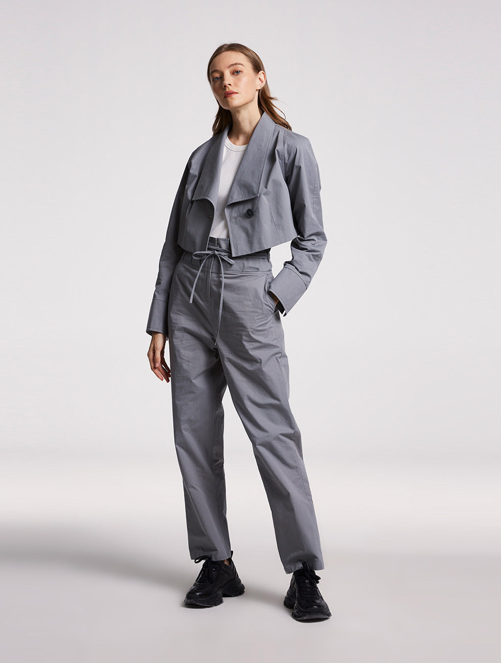 Ruffle Waist Drawstring Pants