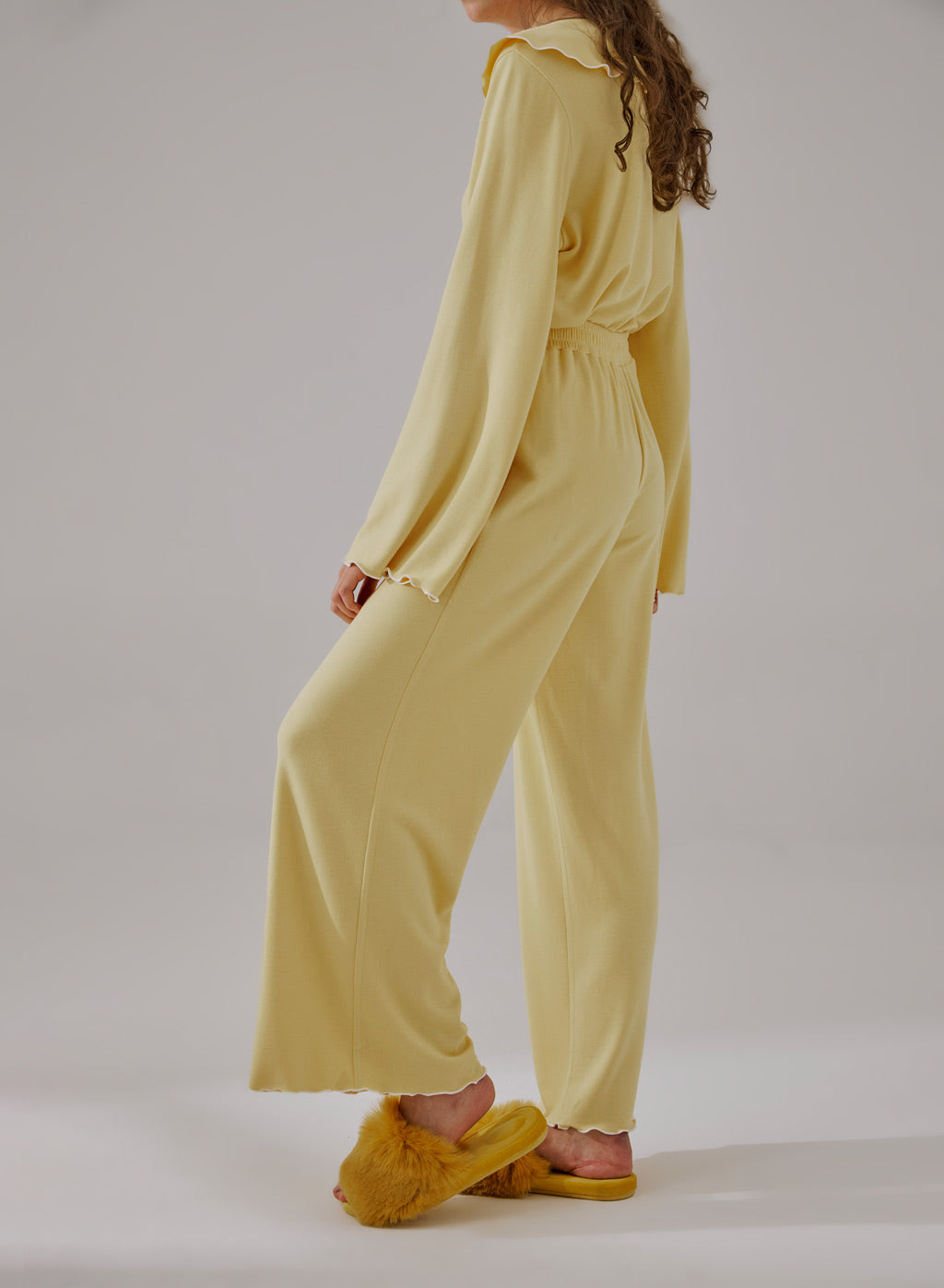 Ruffle Wide-leg Pajama Pants