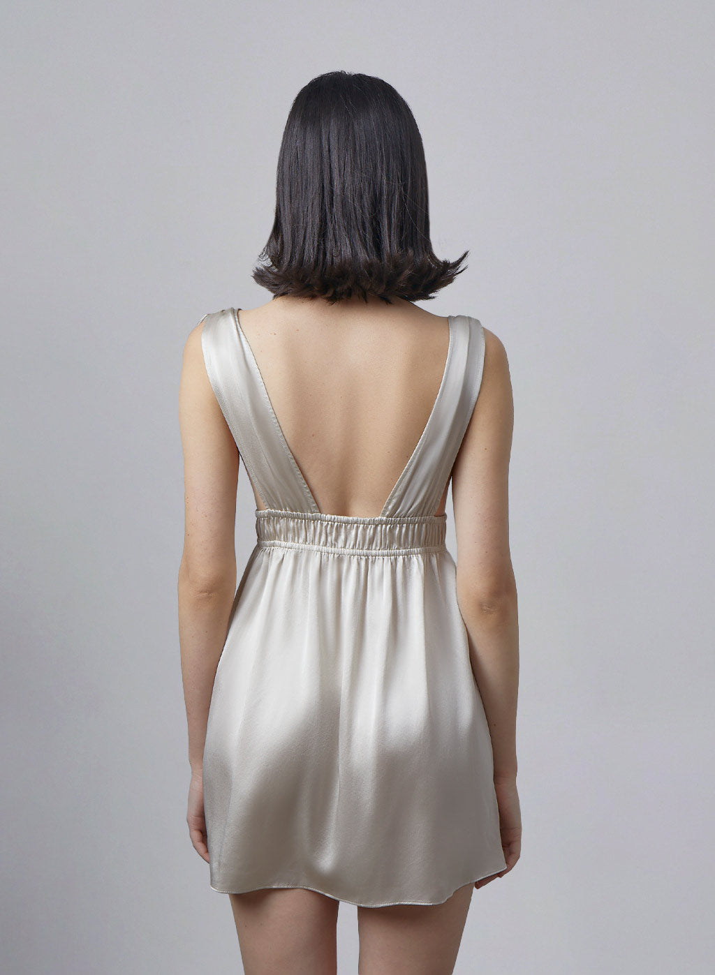 Shoulder Lace Silk Dress