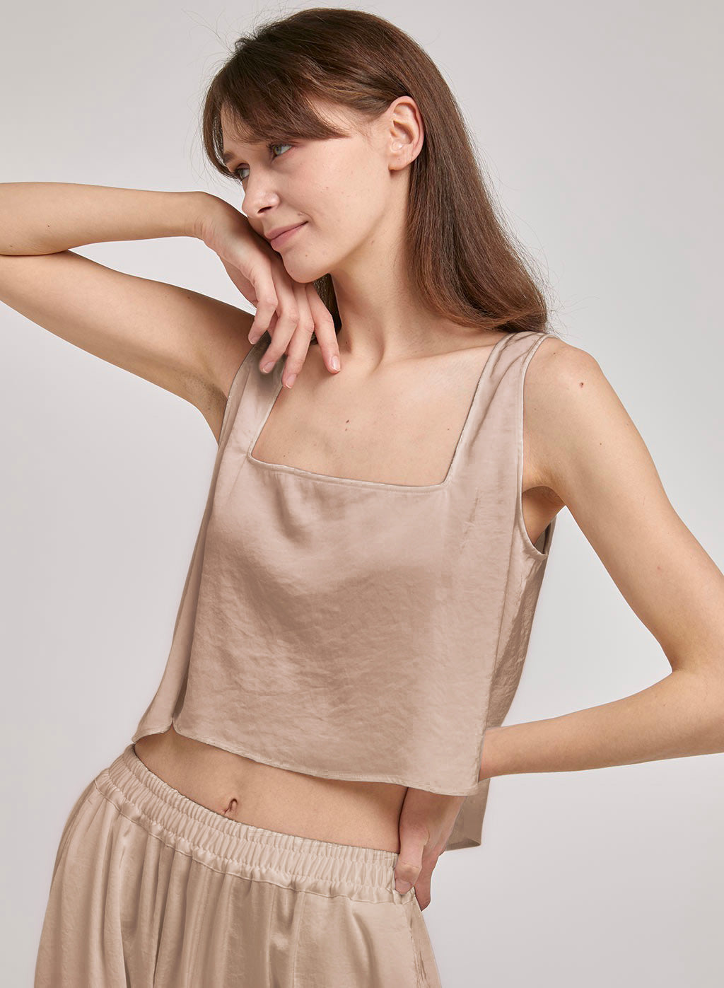 Square Collar Sleeveless Top