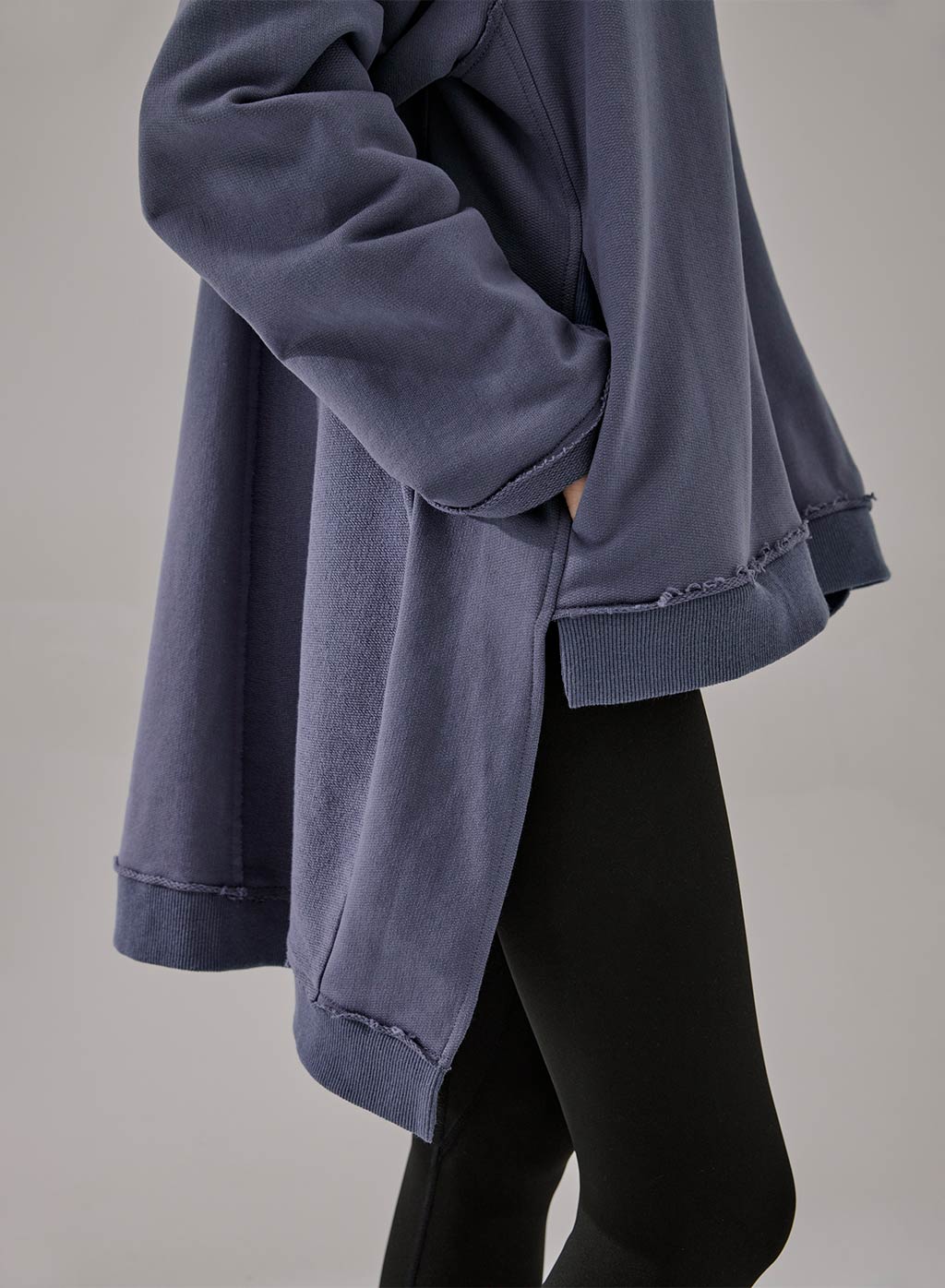 Stepped-Hem Cotton Sweatshirt