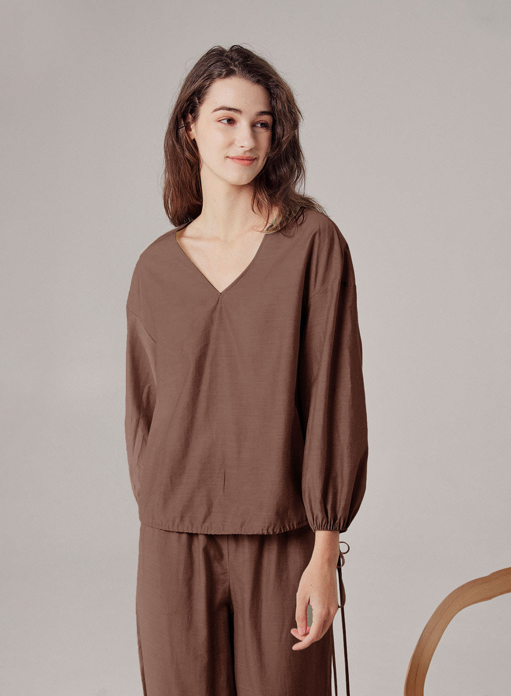 V-Necked Puff Sleeve Top