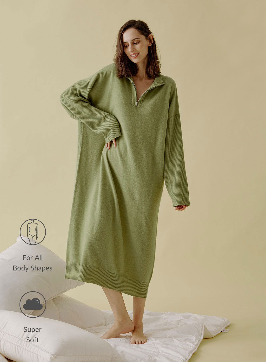 Wool-Cashmere Polo Dress